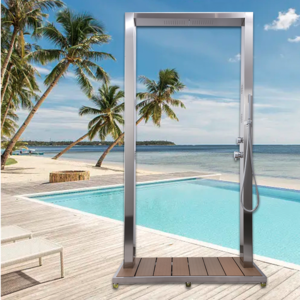 Hydrorelax Poolside Outdoor Beach Floor Mounted Shower Stainless Steel Swimming Pool Garden Outdoor Shower