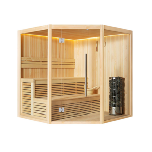 Hydrorelax Wellness Wooden Sauna 6 Kilowatt Fireplace Sauna for 3-5 people