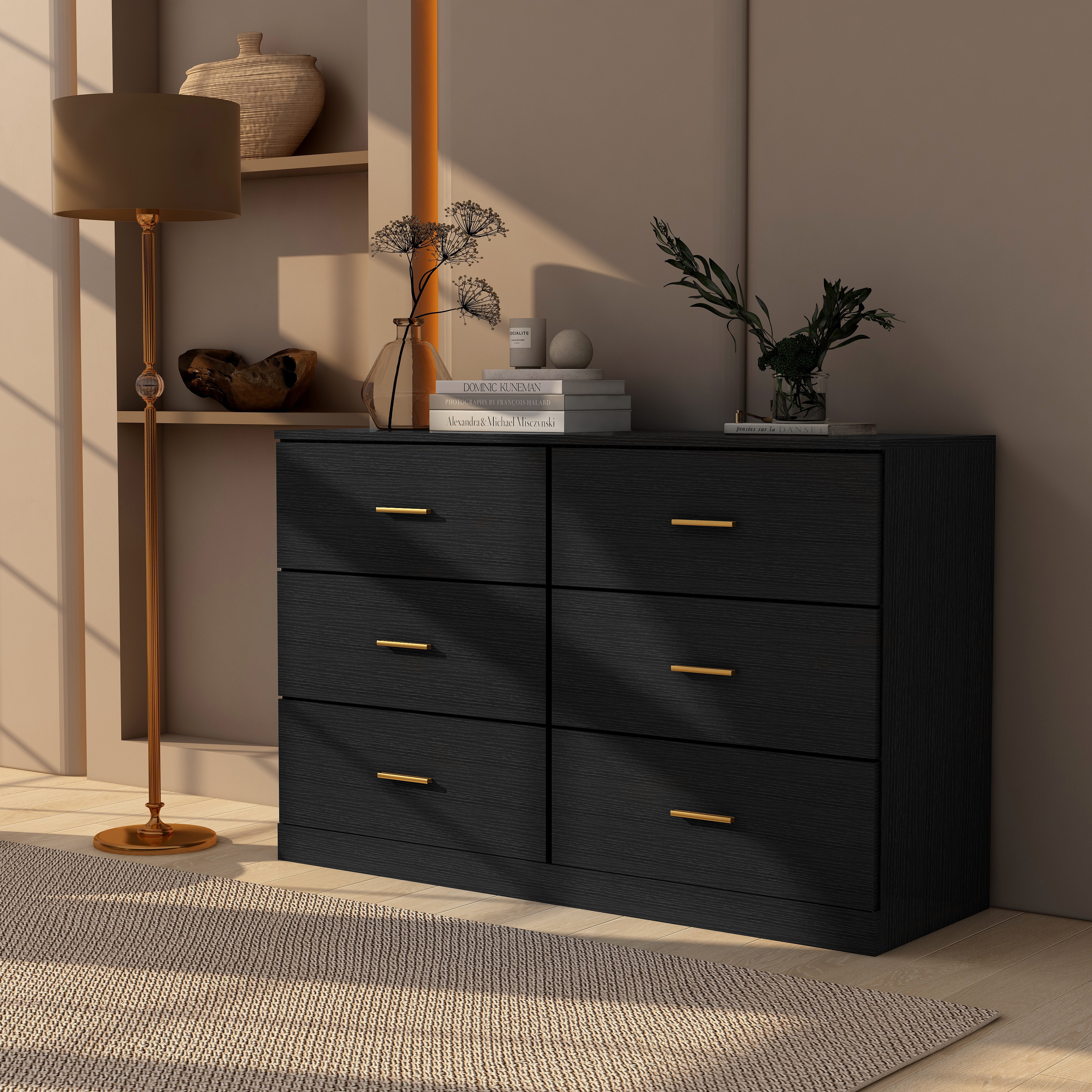 Easy assembling bedroom furniture with Cutout Handle cabinet Modern 6/7/8/9 Chest Drawer wooden Dresser