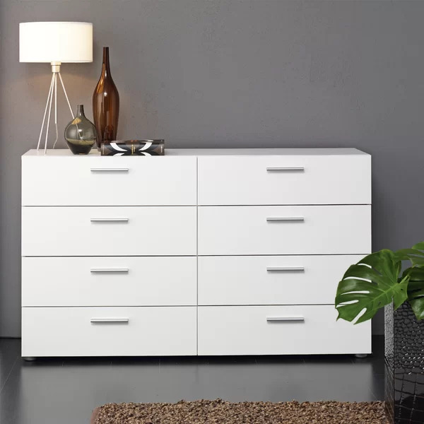 hot sale modern bedroom furniture popular white color storage 6 drawers chest of drawer dressers  for bedroom cabinet