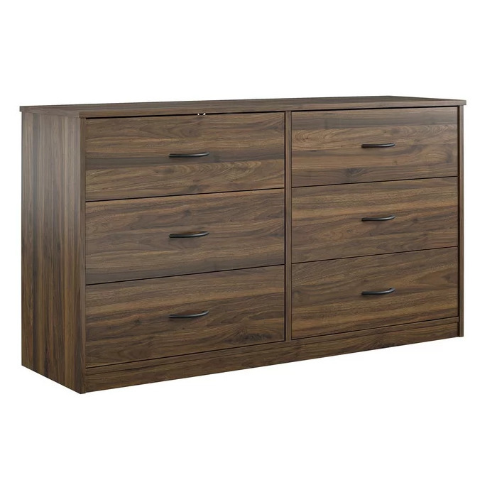 6 Drawer Dresser Wide Chest of Drawers with Wood Top Storage Tower storage dresser Closet for Bedroom wooden Dresser