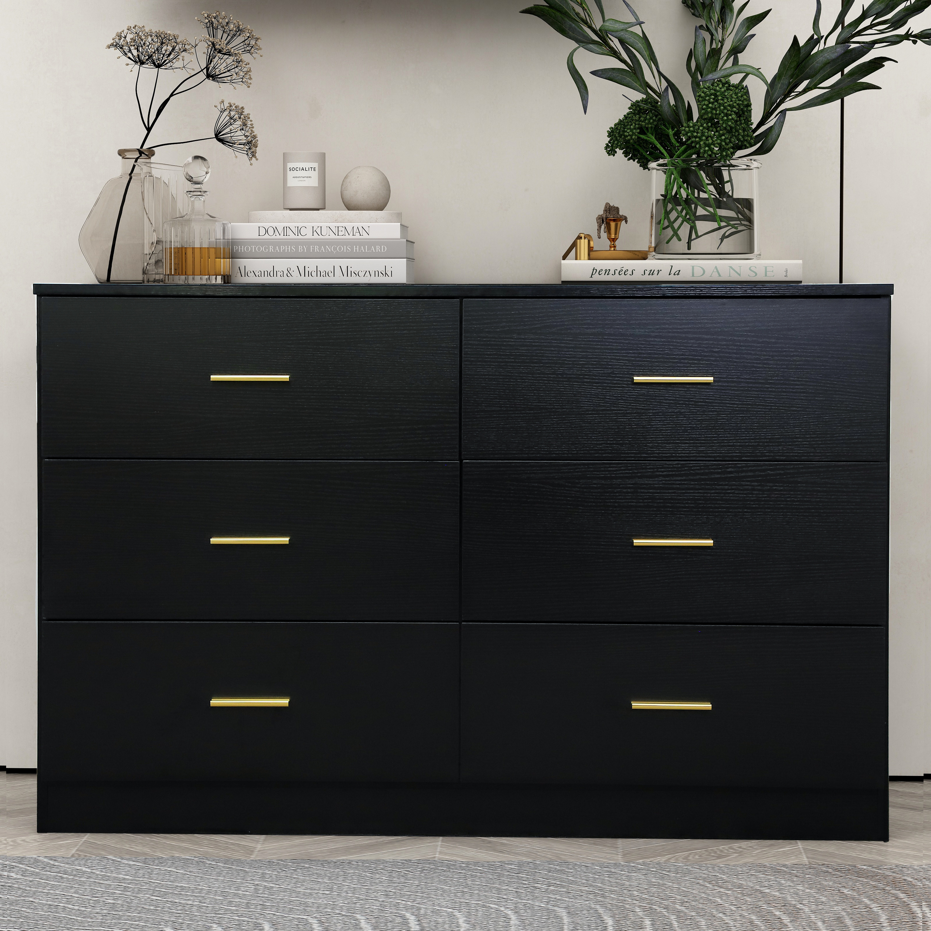 Easy assembling bedroom furniture with Cutout Handle cabinet Modern 6/7/8/9 Chest Drawer wooden Dresser