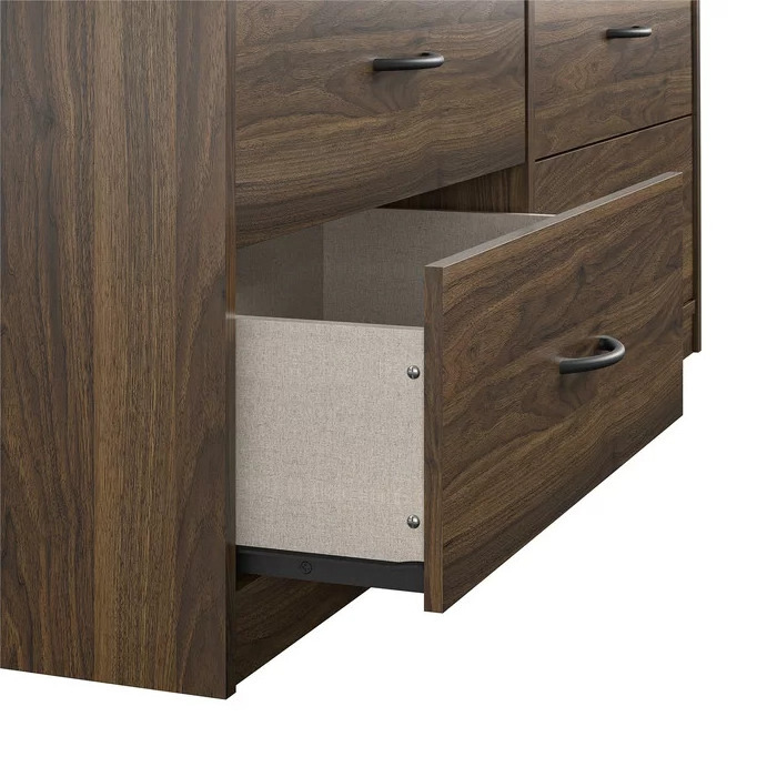 6 Drawer Dresser Wide Chest of Drawers with Wood Top Storage Tower storage dresser Closet for Bedroom wooden Dresser