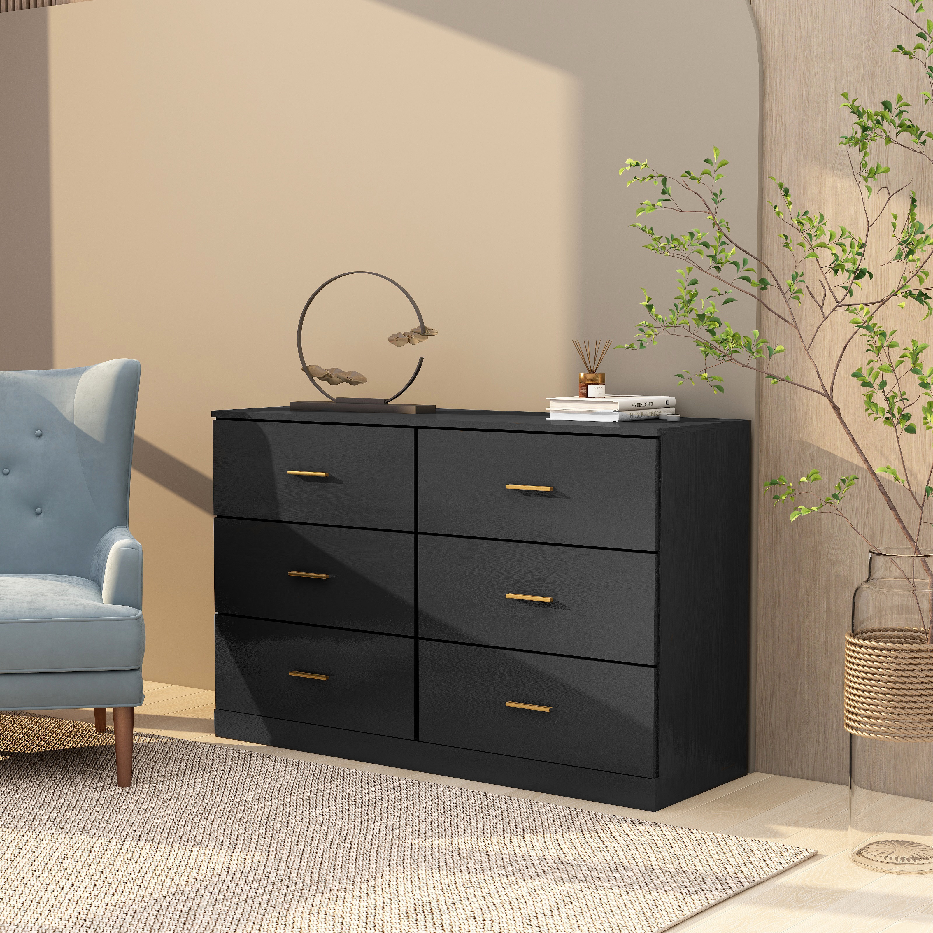 Easy assembling bedroom furniture with Cutout Handle cabinet Modern 6/7/8/9 Chest Drawer wooden Dresser