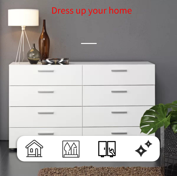 Lower mail charge wooden dresser for bedroom furniture spacing saving storage 8 drawers chest of drawer wooden dresser