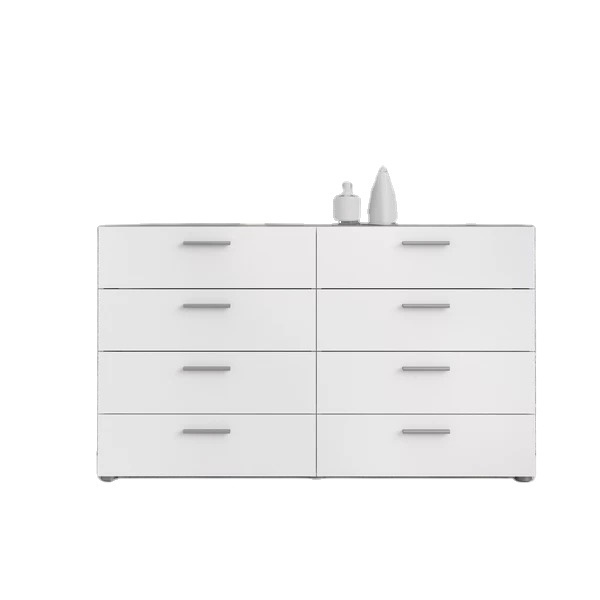 wholesale Luxury modern bedroom furniture custom white black oak storage 6 drawers chest dresser cabinet