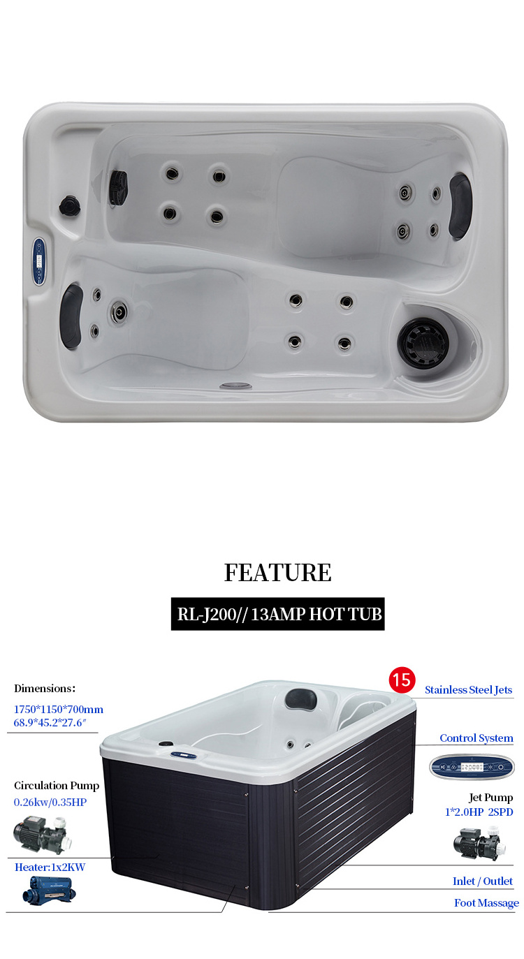 Jacuzzis outdoor spa bathtub luxury acrylic whirlpool massage spa hot tub price cheap plug and play balboa 2 person hottub