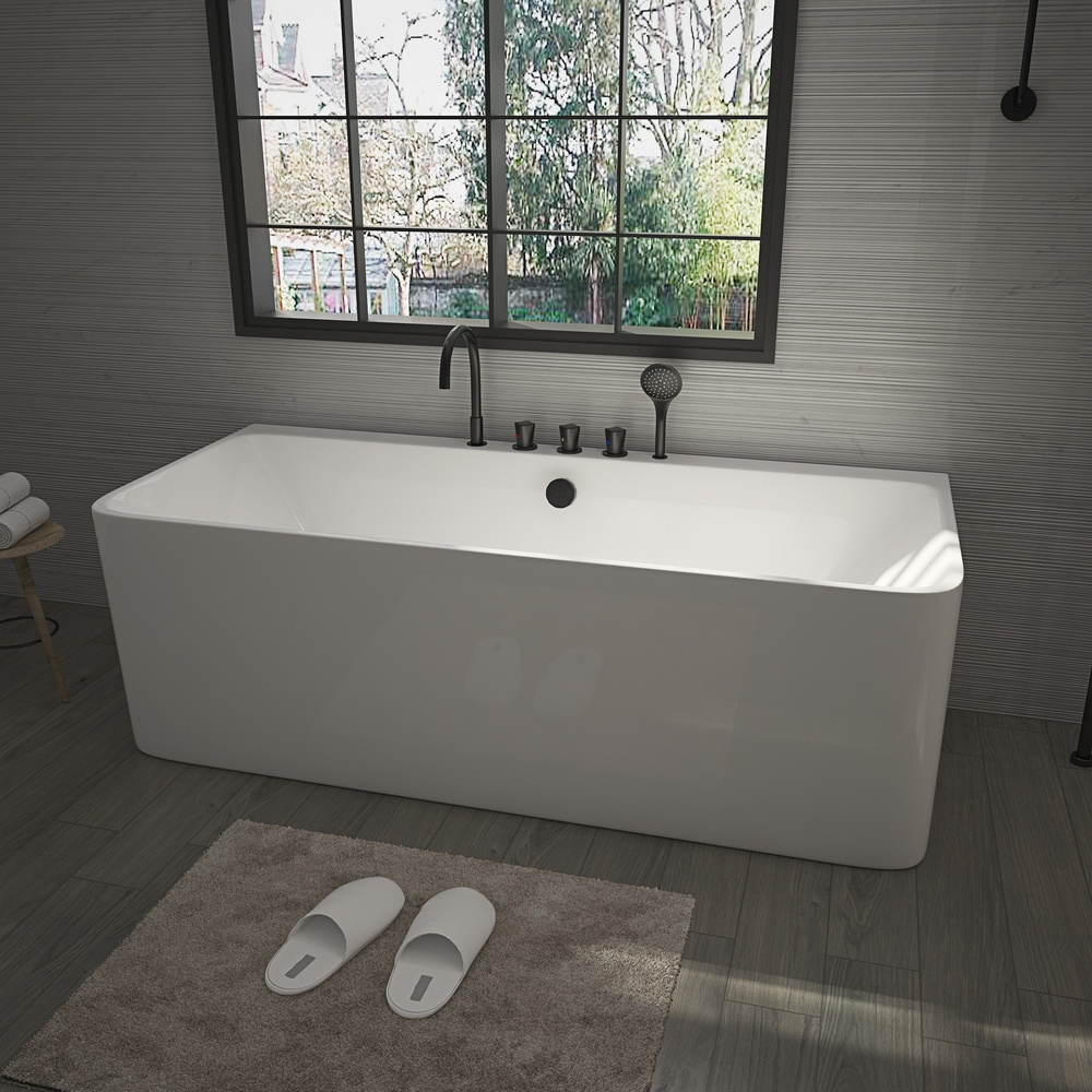 Bathtub 1.5m, deep bathtub, freestanding bathtub solid surface