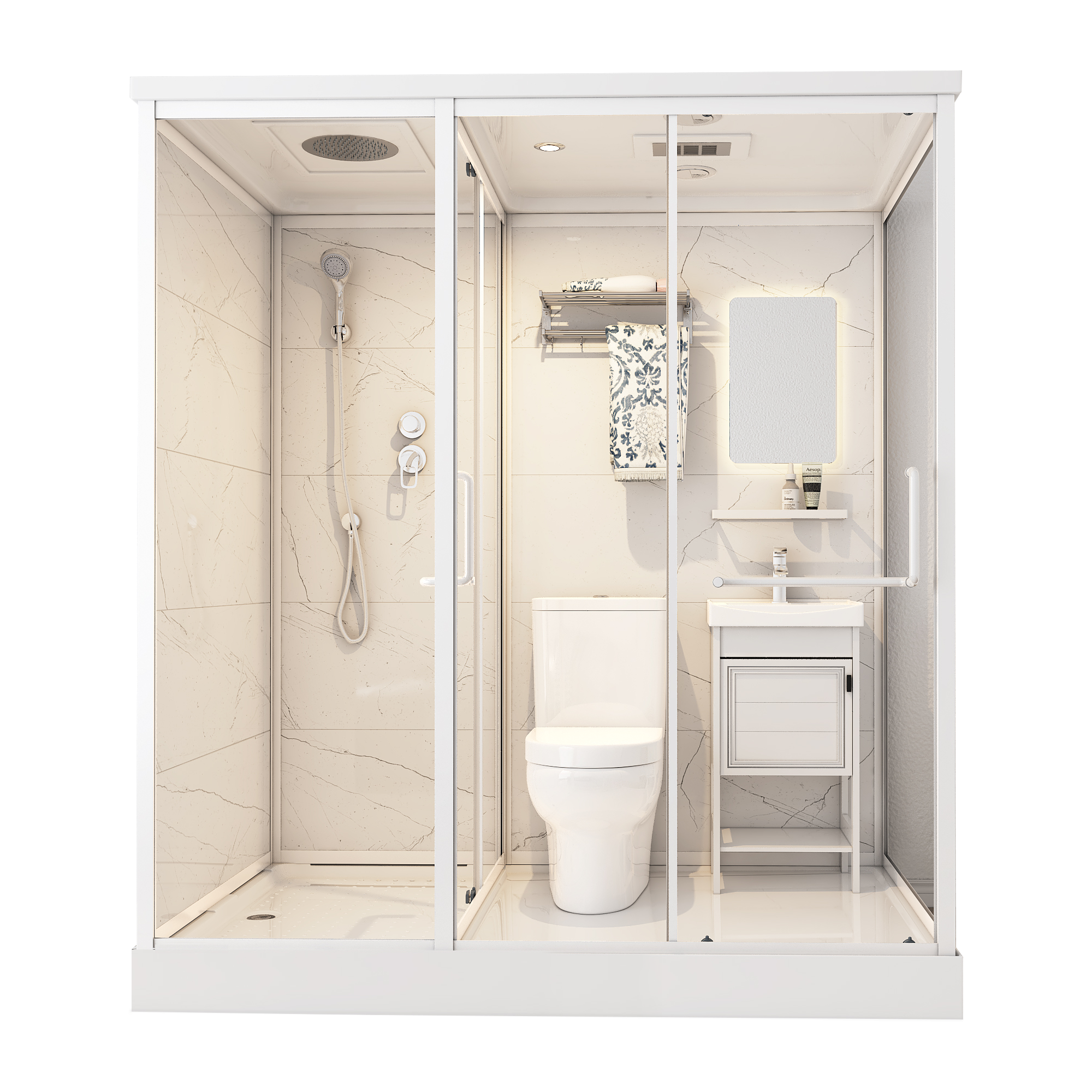 Prefab bathroom unit, prefab bathroom, low cost prefab bathroom pod