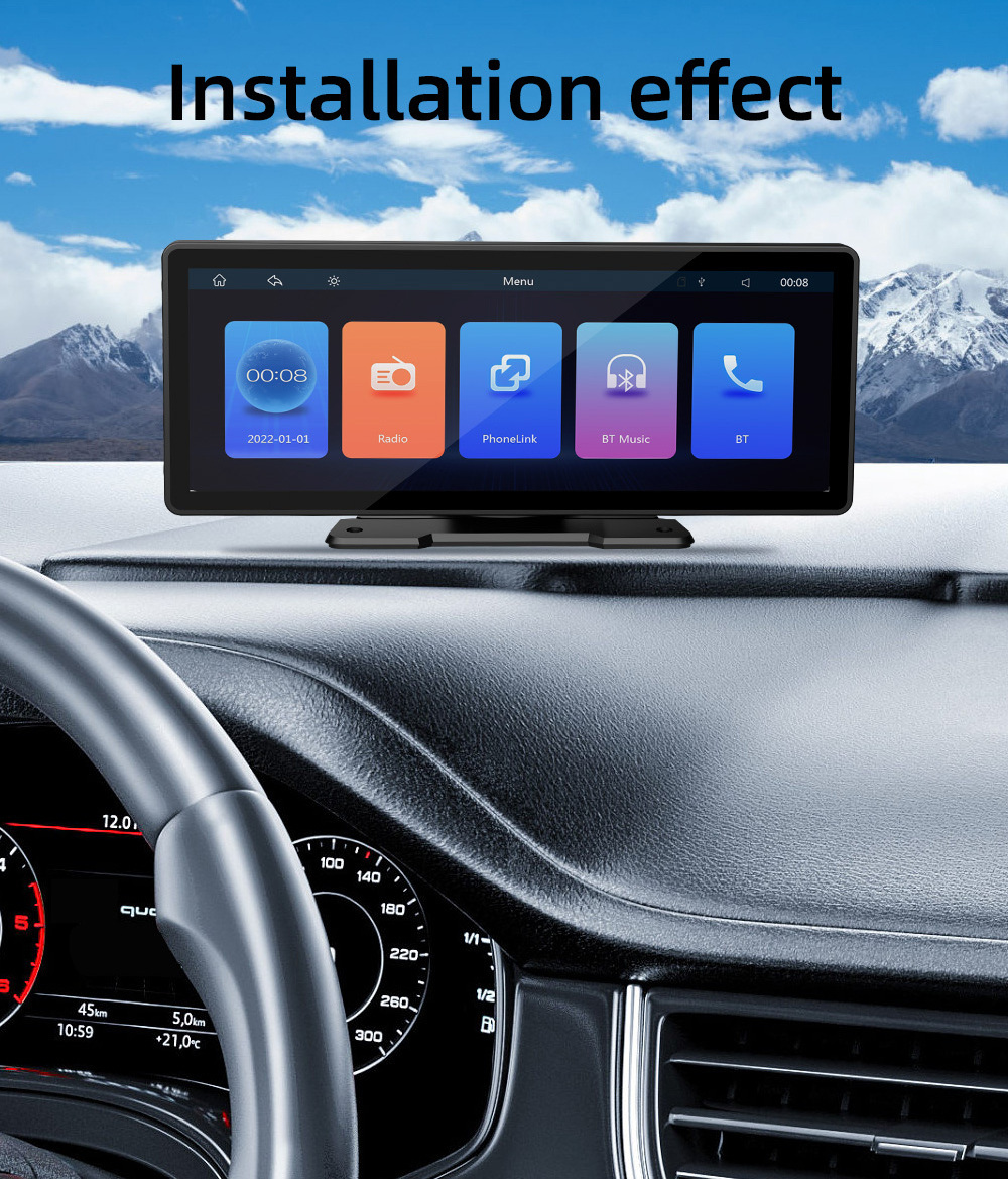 Cutting-edge MP5 Carplay 10.26 inch IPS HD Screen Wireless Carplay Android BT 5.1 FM System with Rear-view Screen