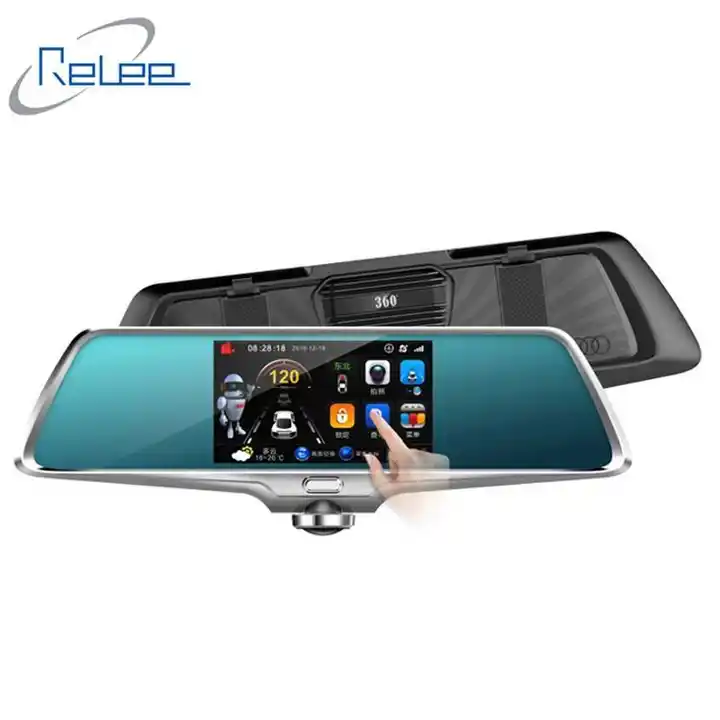 360 degree fish-eye 1080P Dual lens Car mirror Cam Recorder touch scree rear view g-sensor car camera Panoramic lens dashcamera