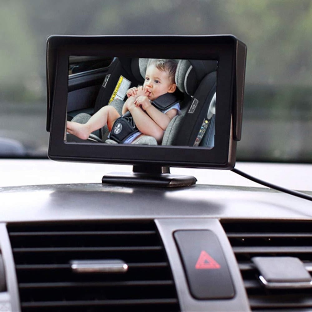 Relee 4.3 Inch LCD Screen Table Car Display System Car Rear View Mirror Monitor for Baby Car Monitor