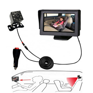 Relee 4.3 Inch LCD Screen Table Car Display System Car Rear View Mirror Monitor for Baby Car Monitor