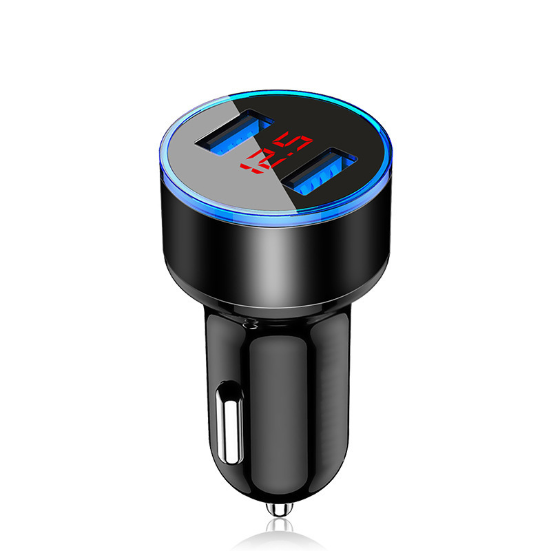 Relee Factory 5V Dual USB Digital Display Car Charger For Mobile Phone In Car Charging Universal USB Charger LCD Display