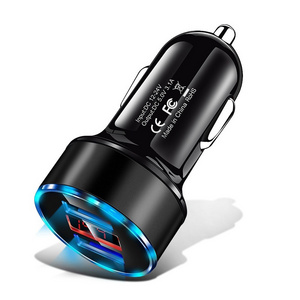 Relee Factory 5V Dual USB Digital Display Car Charger For Mobile Phone In Car Charging Universal USB Charger LCD Display