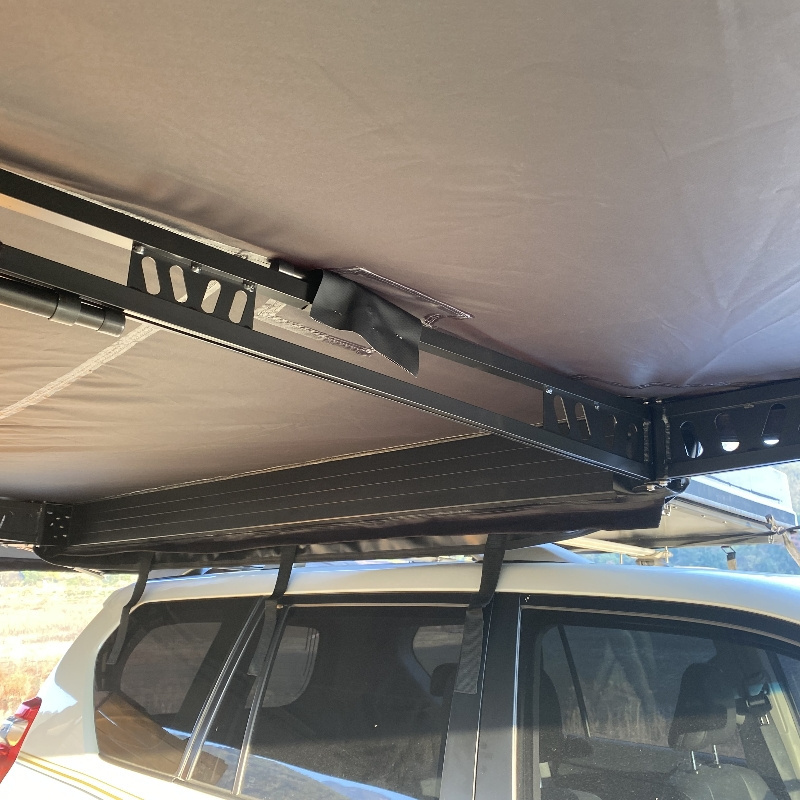 Hot Sale 270 Degree Manual Open Roof Umbrella Tent with Aluminium Alloy Car Side Awning With LED Light