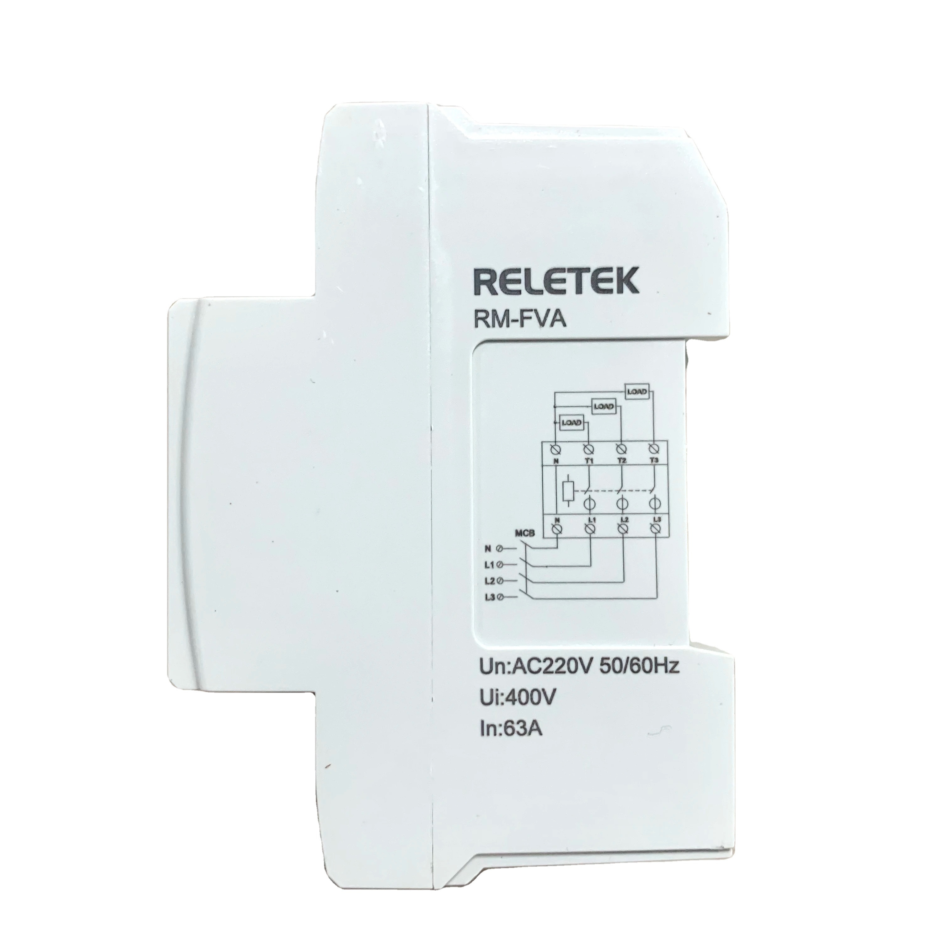 RELETEK Hot sale RM-FVA AC 220V 63A 50/60HZ  Digital display Over Voltage Protector 220V 3 Phase Voltage Protector