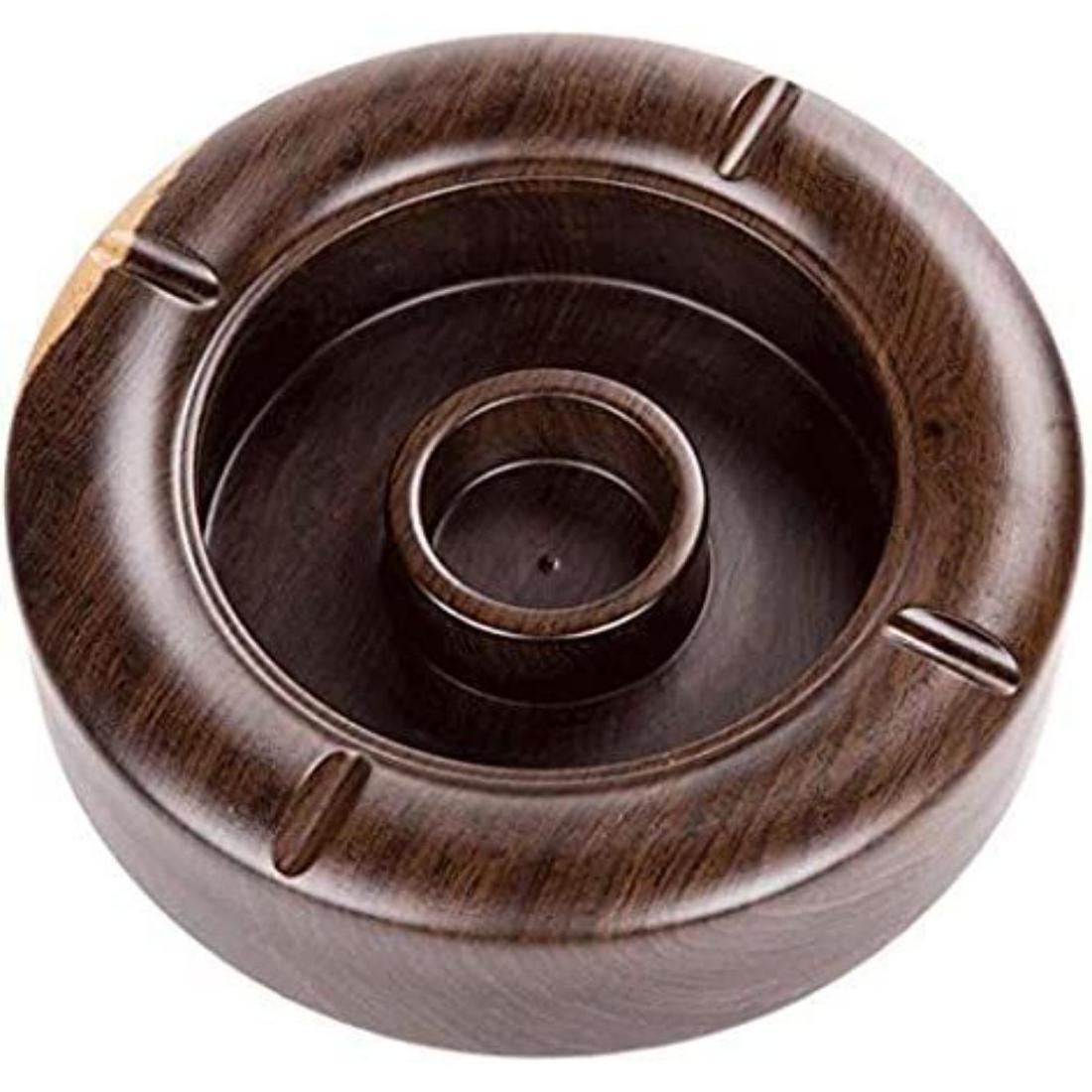 Polished Wooden Ashtray Round Shape Elders Smoking Personalized Ash Tray Cigar And Cigarette Ashes Keepsakes Round Ashtray Bowl