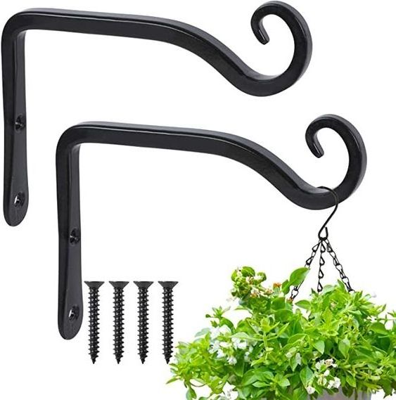 Organize For Garden Uses Cast Iron Hook Planter Holder Stand For Outdoor Uses Decorative European Style Metal iron Wall Hooks