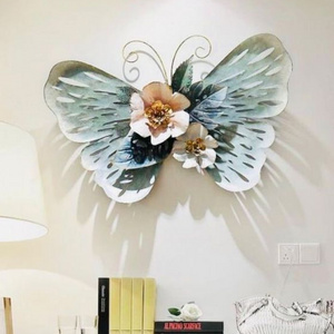 Decorative Blue Butterfly Wall Arts Meta Crafts For Decoration Living Room Bedroom Mounted Wall Crafts Home Accessories