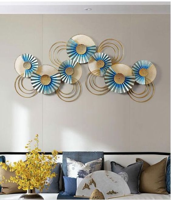 Decorative Blue Butterfly Wall Arts Meta Crafts For Decoration Living Room Bedroom Mounted Wall Crafts Home Accessories