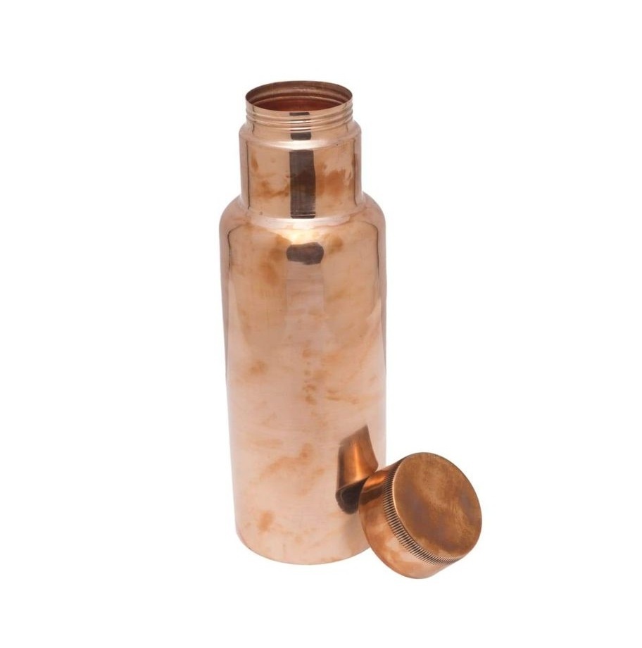 New Ayurvedic Proved Brass Copper Water Bottle For Beneficial Drinking Hammered Bottle Kitchenware After Lunch Drink Supply