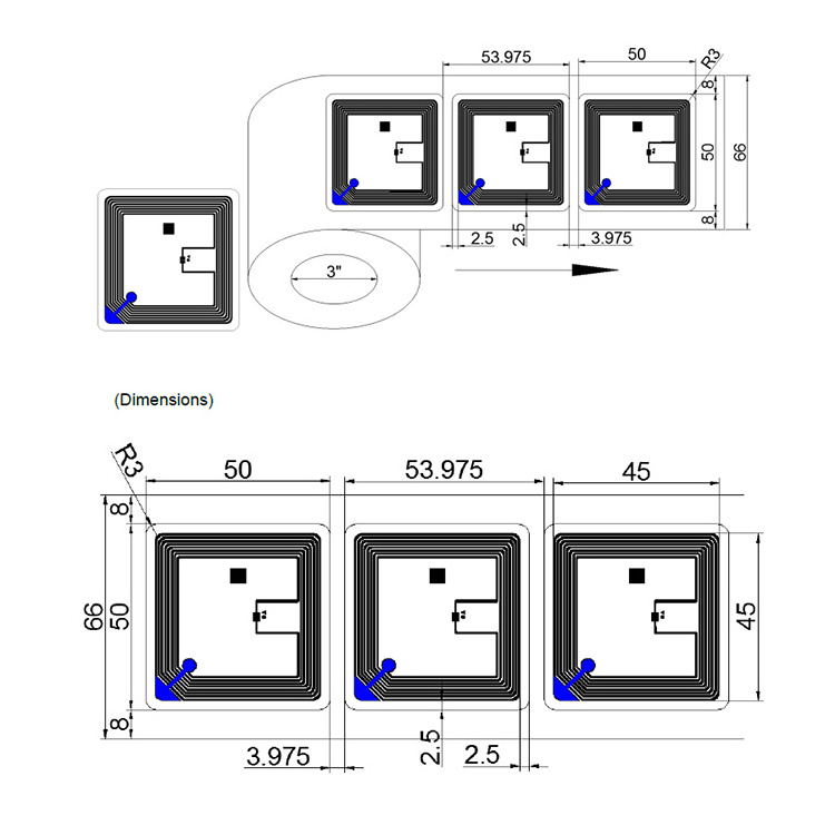 13.56mhz RFID Library Book Sticker ISO 15693 Printable Blank rfid tag label