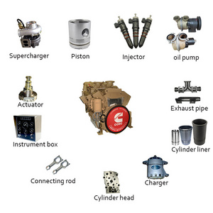 Cummins Engine Parts Crankshsft Injectors Heat exchanger Fuel pump Exhaust pipe Cylinder block Supercharger Sea water pump water