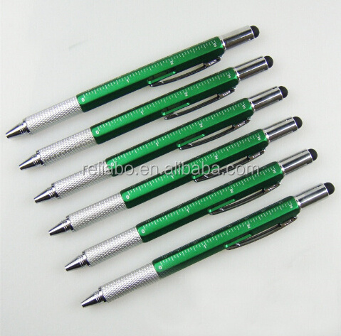 Promotional Multifunctional Screwdriver Ballpoint Pen Horizontal Capacitor Touch Screen Metal Scale Gift Tool Pen