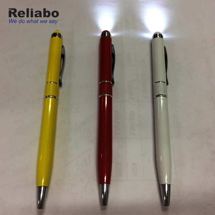 Reliabo Unique Products Slim Multi-function Ballpoint Metal Led Flashlight Pen With Light