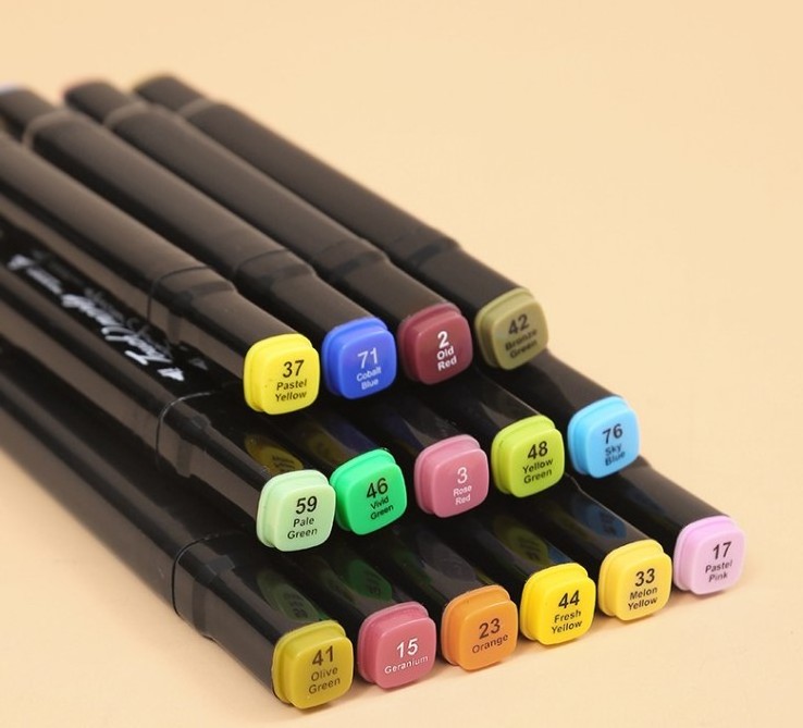 24/48/60/80 Color Markers Alcohol Felt Pen Manga Sketching Markers Dual Brush Art School Supplies Drawing Set School Supplies