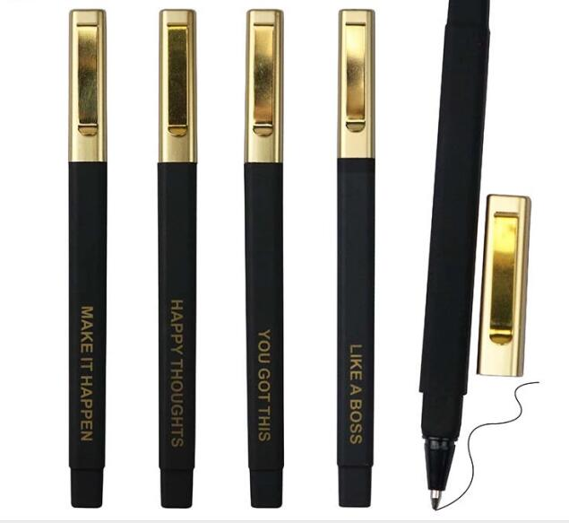 High quality Hot selling luxury gold clip rubber square hotel ball pen with custom logo ballpoint pen stylo promotional pens