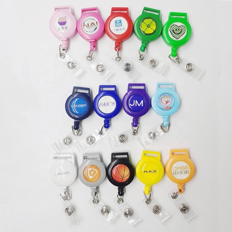 Retractable Nurse Badge Reels Swivel 360 Rotatable Clip ID Card Badge Holder Reel Round Office Supplies Lanyard Badge Holder