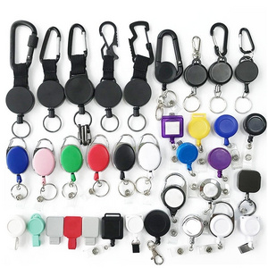 Retractable Nurse Badge Reels Swivel 360 Rotatable Clip ID Card Badge Holder Reel Round Office Supplies Lanyard Badge Holder