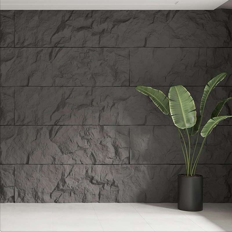 Factory Price Polyurethane  Chinese Dark Grey Simulation Stone Panel Home Decoration Pu Cultural Stone