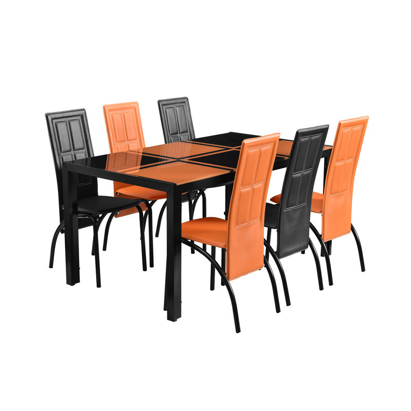 Latest Promotion 5PCS Tempered Glass table dining chair glass top dining table and chair set