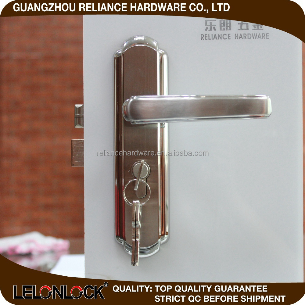 Factory supply simple design round rosette stainless steel 304 door handle for main door front door handle