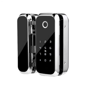 Glass Cutting Free Easy Usage Intelligence Electronic semiconductor Fingerprint Smart Lock Glass Door code Lock