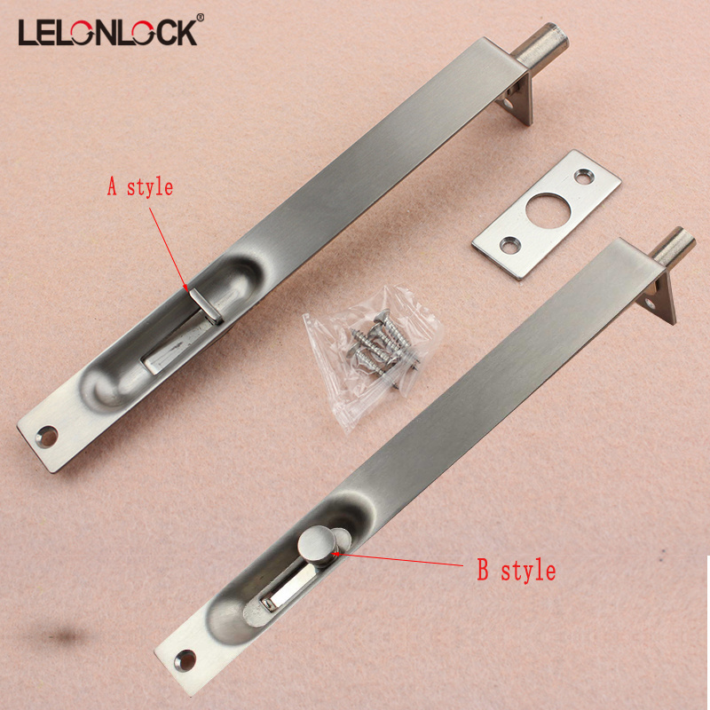 304 stainless steel SS finish Safety flush sliding hook lock vertical door foot bolt