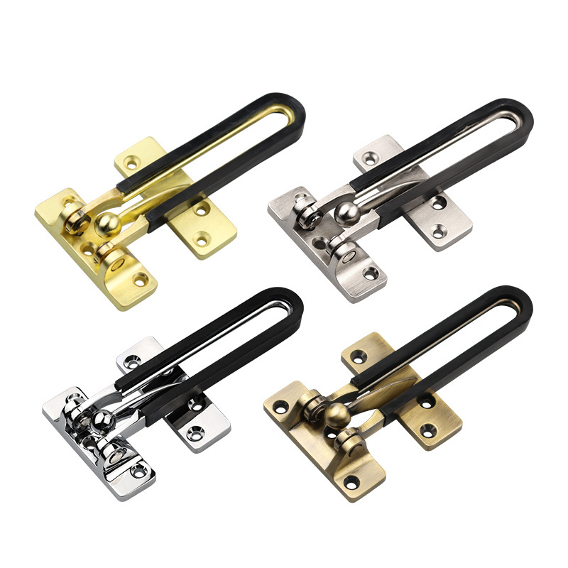 Solid Zinc Alloy Home Security Door Guard Swing Bar Door Guard for Hotel Door Latch Thicken Reinforcement Lock With rubber