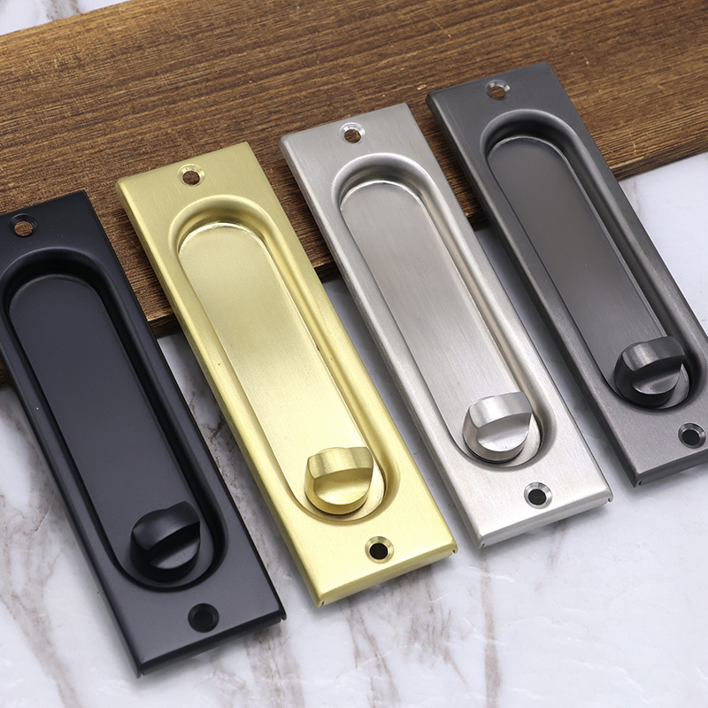 Stainless Steel Sliding Push Pull Barn Door Handle Embedded Wooden Sliding Door Balcony Kitchen Bathroom Hidden Door Handle Lock