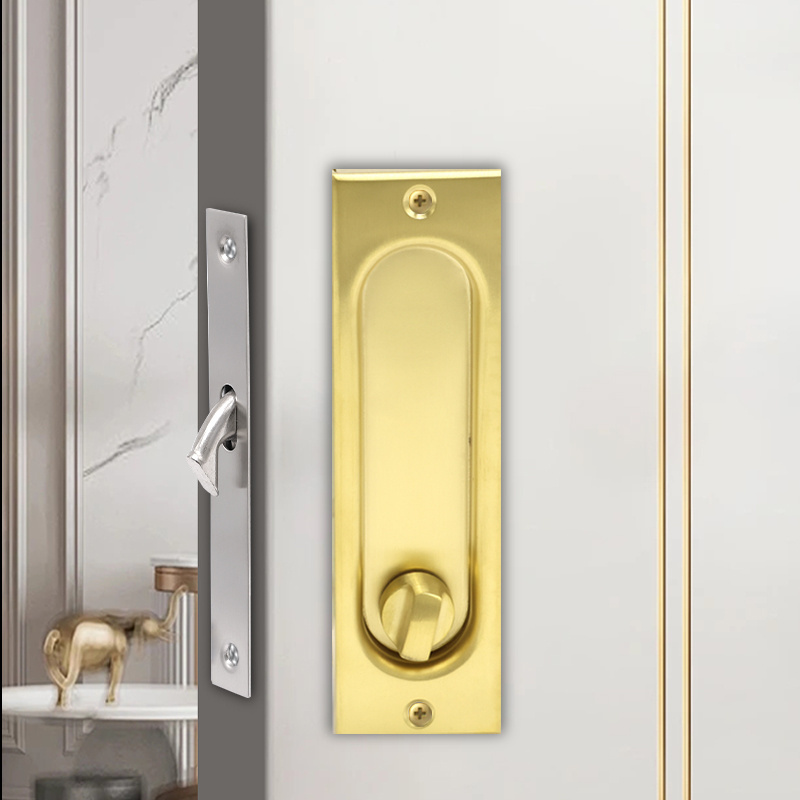 Stainless Steel Sliding Push Pull Barn Door Handle Embedded Wooden Sliding Door Balcony Kitchen Bathroom Hidden Door Handle Lock