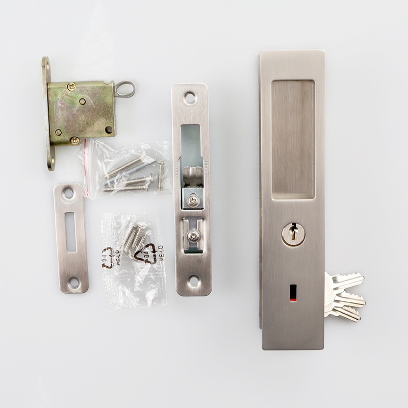 Durable pocket door slide down release Japanese sliding door lock with emergency release bottom