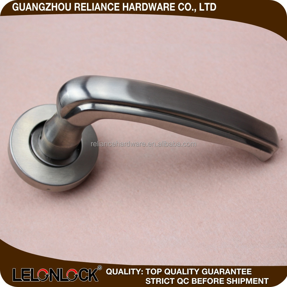 Factory supply simple design round rosette stainless steel 304 door handle for main door front door handle