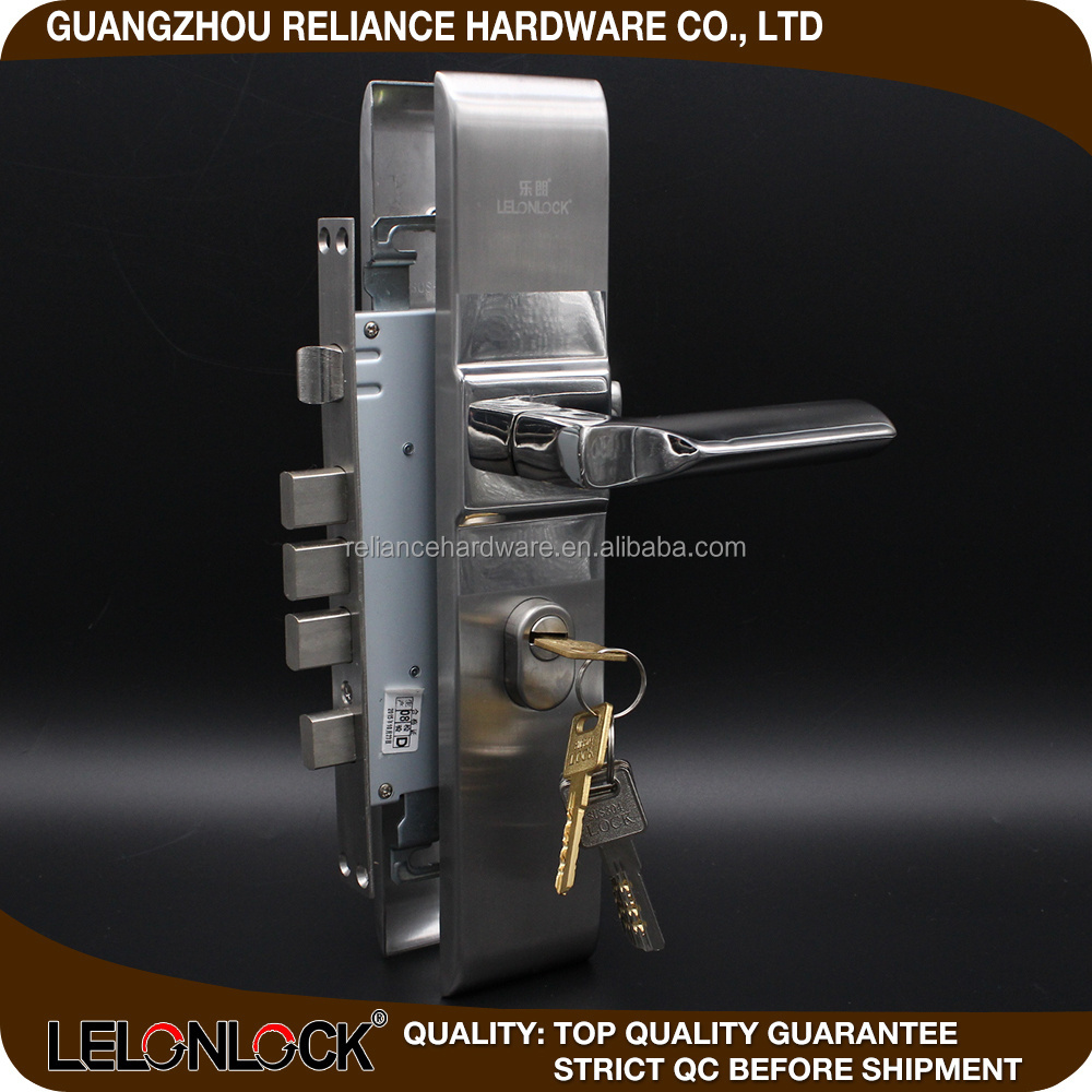 Anti-theft door lock with high standard security with four dead bolt & high security latch for wood door lock