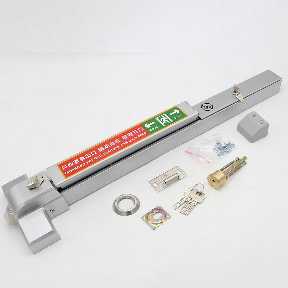 Emergency steel material alarm push bar panic exit device