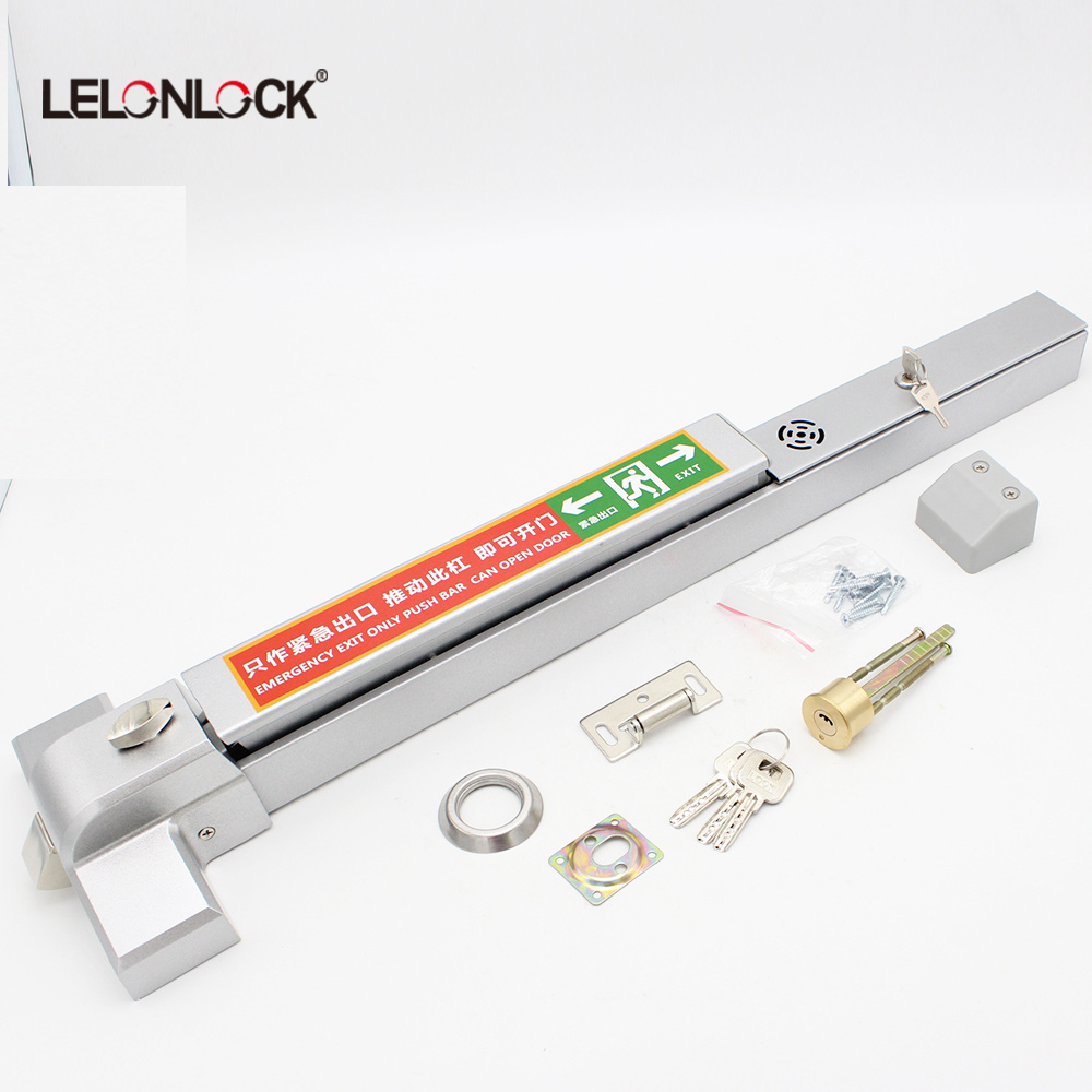 Emergency steel material alarm push bar panic exit device