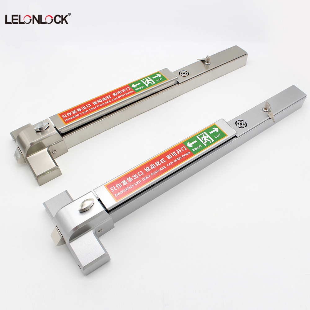 Emergency steel material alarm push bar panic exit device