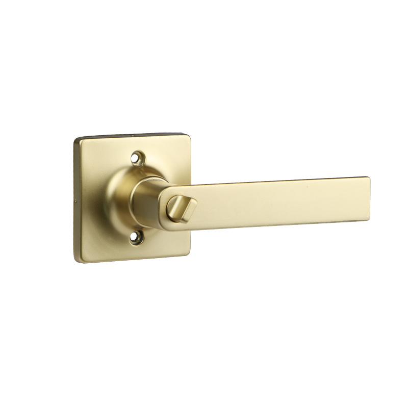 Gold Color Bedroom Door Lock Set with Keys Heavy Duty Zinc Alloy Leverset Handle Lock for Entrance Passage Dummy Function