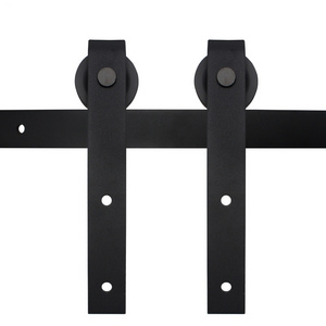 Hot sale Industrial style heavy duty barn door kits black sliding barn door hardware track bypassing system